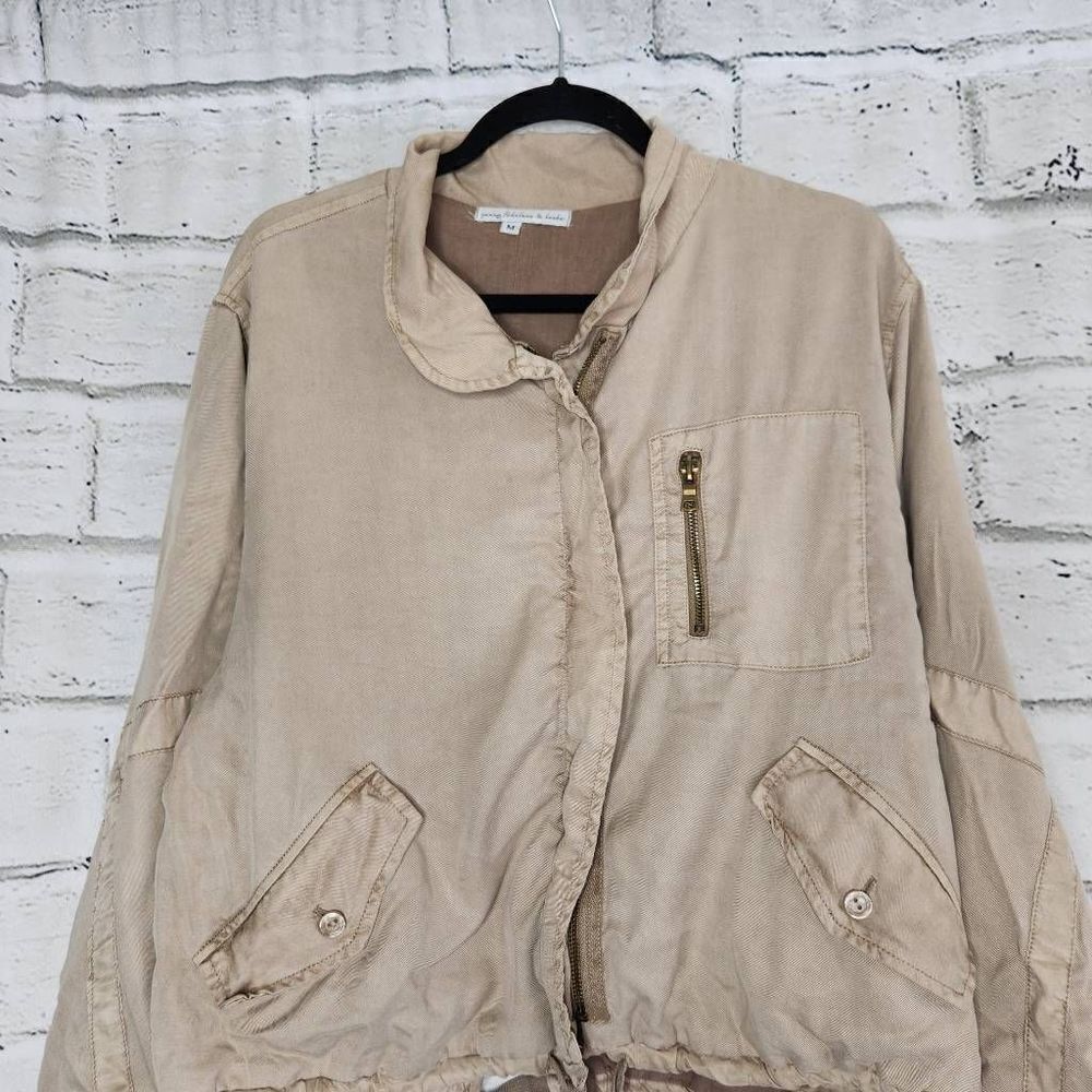 Young Fabulous & Broke Khaki Clara Drawstring Utility Jacket Bomber Full Zip M - Picture 8 of 16